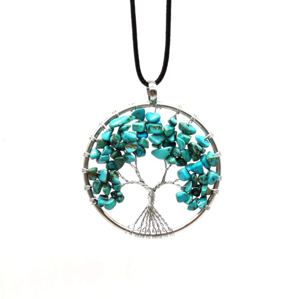 Wholesale Natural Colorful Crystal Life Tree Necklace